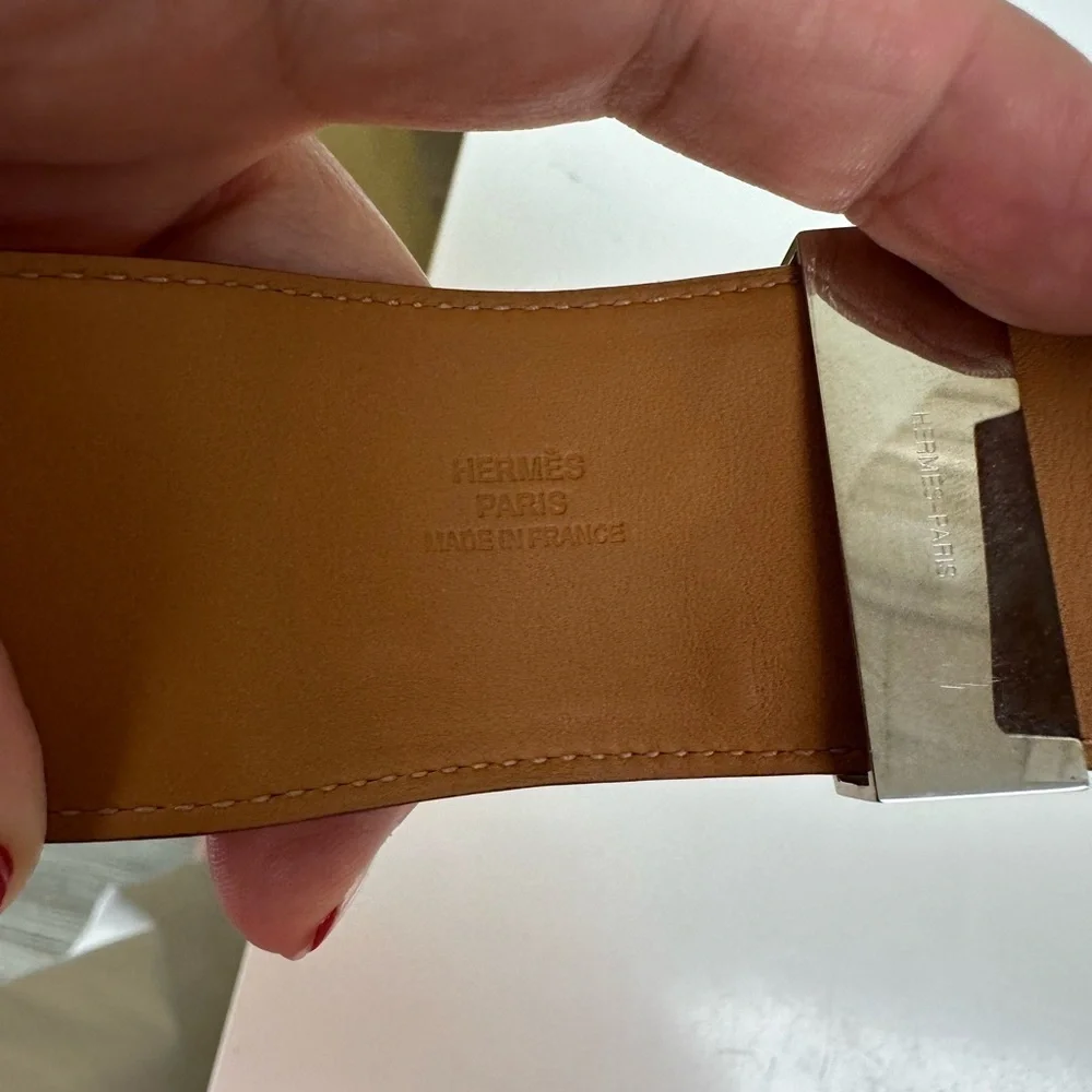 Hermès Collier de Chien (CDC) Wide Leather Cuff Bracelet – Orange